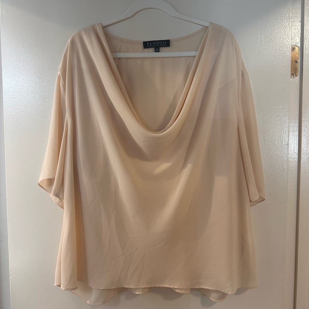 Eloquii Women's Soft Cream Blouse